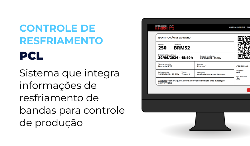 Controle de resfriamento. PCL. Sistema que integra informações de resfriamento de bandas para controle de produção.